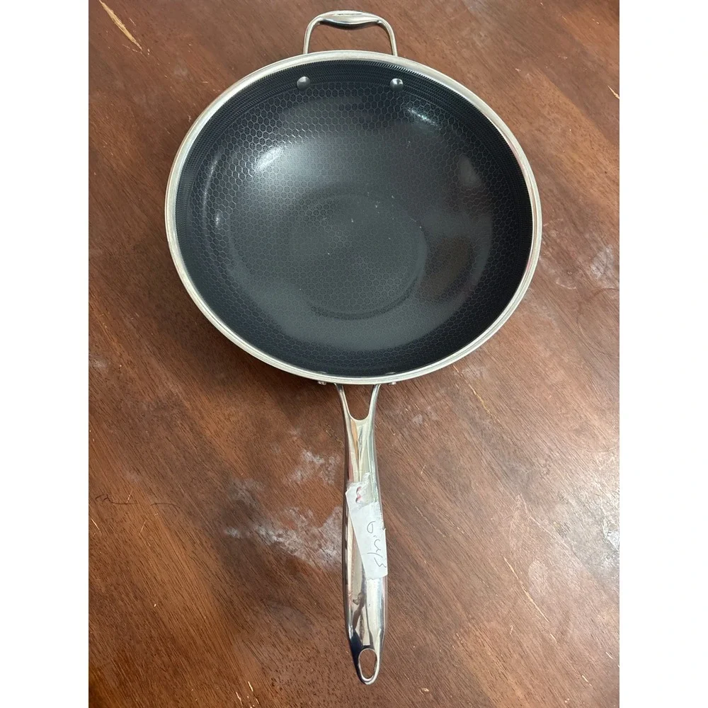 HexClad 12 Inches Hybrid Stainless Steel Wok with No Lid